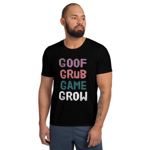 Goof, Grub, Game, Grow Men's Athletic T-shirt