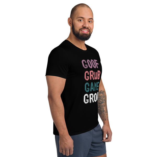 Goof, Grub, Game, Grow Men's Athletic T-shirt
